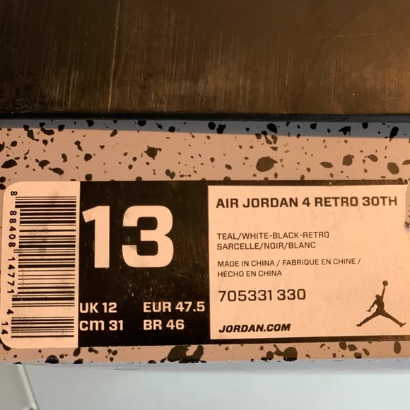 Nike Air Jordan 4 Retro 30TH Anniversary705331-330 - Picture 4 of 4